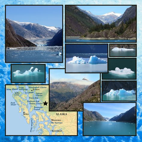 Travel Scrapbook Ideas, Scrapbooking Alaska, Cruise Scrapbook Pages, Scrapbooking Layouts Travel, Cruise Scrapbook, Travel Scrapbook Pages, Scrapbook Design Layout, Vacation Scrapbook, Bags Ideas