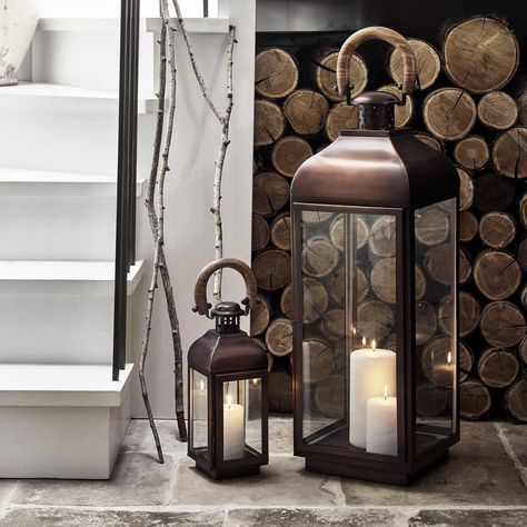 Large Floor Lanterns, Floor Lanterns, Home Lanterns, Glass Lanterns, Indoor Lanterns, Garden Lanterns, Nordic Living, Brass Lantern, Metal Lanterns