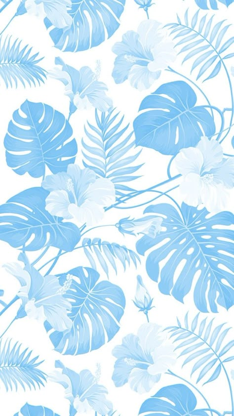 Stitch And Lilo Wallpapers, Lilo And Stitch Background, Blue Tropical Wallpaper, Moana Background, Bee Scrapbook, Hawiian Shirts, Blue And White Wallpaper, Aloha Print, Cute Summer Wallpapers