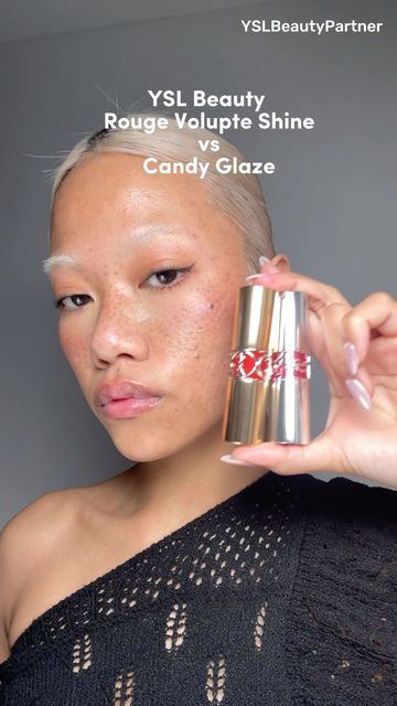 Jael Dorotan on Instagram: "#yslbeautypartner Are you Team Candy Glaze or Team Rouge Volupte Shine? 🤔 @yslbeauty Candy Glaze offers a buildable, ultra shine glass-like finish while Rouge Volupte offers a medium coverage with high shine finish, both keep your lips hydrated and nourished throughout the day 💋💧#yslbeauty A D • • • • • #yslbeauty #ysl #candyglaze #rougevolupteshine #lips #lipstick #lipswatch #makeup #makeupproducts" Ysl Candy Glaze Lipstick, Ysl Rouge Volupte Shine Swatch, Ysl Volupte Shine, Ysl Candy Glaze 05, Ysl Candy Glaze Swatches, Ysl Lipstick Swatches, Jael Dorotan, Ysl Candy Glaze, Yves Saint Laurent Lipstick