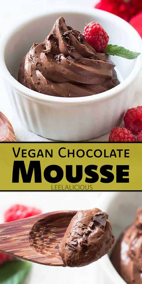 Vegan Chocolate Mousse - 2 ingredients, dairy free, paleo » LeelaLicious Dairy Free Mousse Recipes, Lactose Free Chocolate Mousse, Dairy Free Mousse, Sugar Free Chocolate Mousse, Non Dairy Mousse, Gluten Free Dairy Free Chocolate Mousse, Coconut Chocolate Mousse, 2 Ingredient Mousse, Vegan Chocolate Mousse Recipe