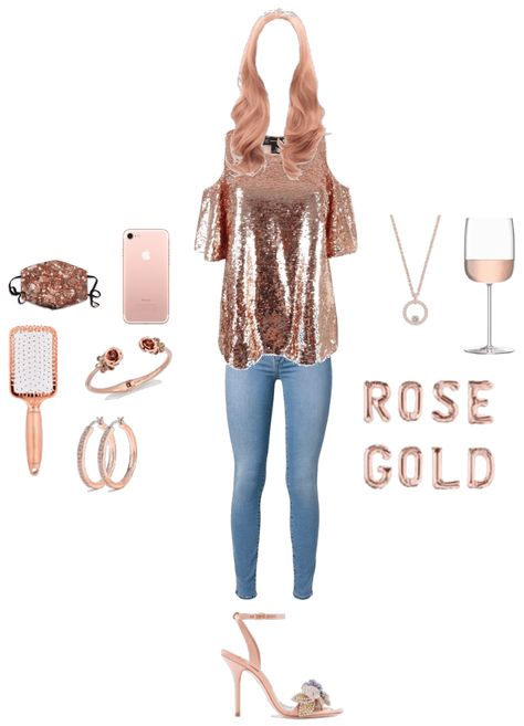 Formal Rose Gold Top outfit ideas | Rose Gold Top Outfit, Rose Gold Accessories Outfit, Rose Gold Outfit Party, Rose Gold Outfit Ideas Casual, Gold Top Outfit, Gold Tops Outfit, Iphone 7 Rose Gold, Rose Gold Clothes, Top Outfit Ideas