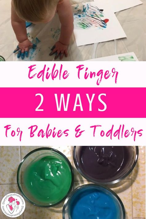 Edible Finger Paint, Activity For Babies, Entertaining Toddlers, Baby Safe Paint, Paint Easy, Finger Paint, Edible Paint, Sensory Activity, Toddler Sensory