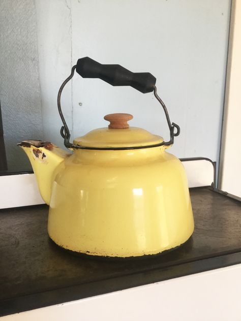 Antique Tea Kettle, Old Kettle, Vintage Kettle, Enamel Kettle, Annie Walker, Repeated Pattern, Whistling Tea Kettle, Cooking Stove, Childhood Home