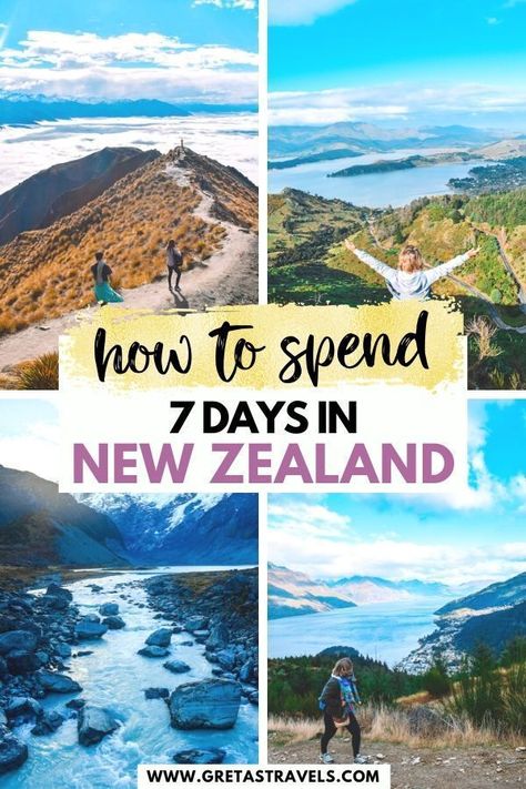 How to Spend 7 Days in New Zealand. Planning a road trip in New Zealand? Check out this New Zealand 7-day itinerary to find out the best way to spend 7 days in New Zealand + everything you need to know to do your own self drive road trip. #newzealand #roadtrip #7dayitinerary #newzealand7dayitinerary #southisland #newzealandsouthisland #queenstown #christchurch #laketekapo #wanaka #oceania #newzealandtraveltips 1 Week New Zealand Itinerary, Newzealand Roadtrip, New Zealand Travel Guide, New Zealand Fashion, New Zealand Adventure, Planning A Road Trip, New Zealand Food, Travel New Zealand, Visit New Zealand