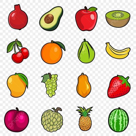 Set Buah Berwarna Warni Segar Pir Apel Stroberi Jeruk Pisang Fruit Logo, Funny Fruit, Food Clipart, Fruit Food, Photo Frame Design, Colorful Fruit, Mermaid Coloring, Cartoon Background, Color Vector