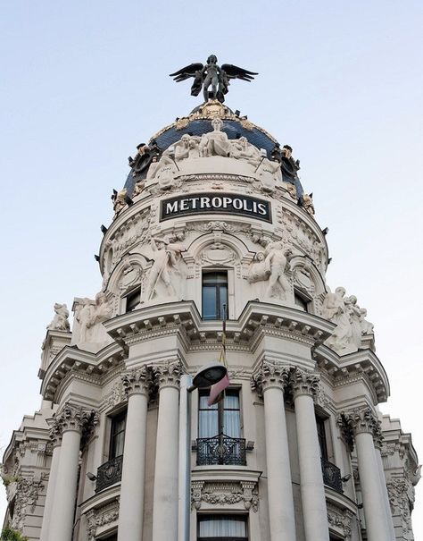 Metropolis Building Metropolis Madrid, Corporate Architecture, Wake Forest North Carolina, Traveling To Spain, Sketching Reference, Chapel Hill North Carolina, Mediterranean Style Home, Urban Sketch, Spanish Architecture