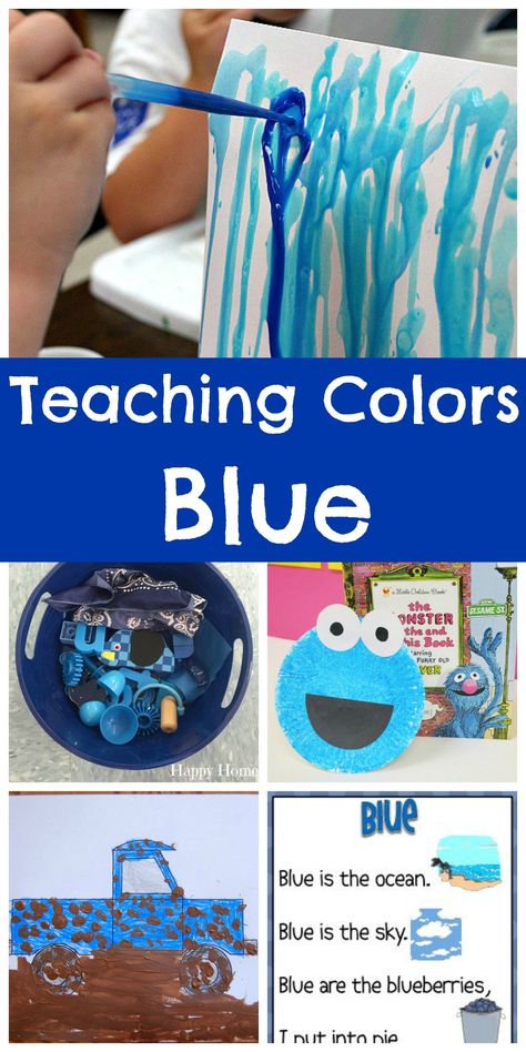 Teaching Colors - BLUE! So many cute ideas for preschoolers! Color Blue Activities, Colors Preschool, Color Activities For Toddlers, Preschool Color Activities, Happy Home Fairy, Color Lessons, Color Of The Week, Color Unit, Preschool Colors