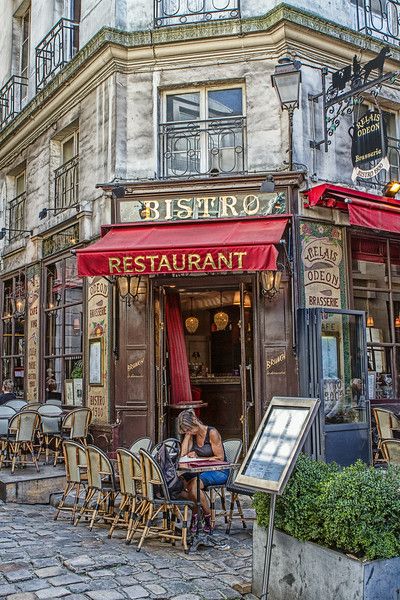 Le Relais Odéon, Bistro Brasserie, 132 Boulevard Saint-Germain, Paris 6ème Bistro Restaurant, Sidewalk Cafe, Parisian Cafe, Outdoor Cafe, French Cafe, Cafe Art, Paris Cafe, French Bistro, Outdoor Restaurant