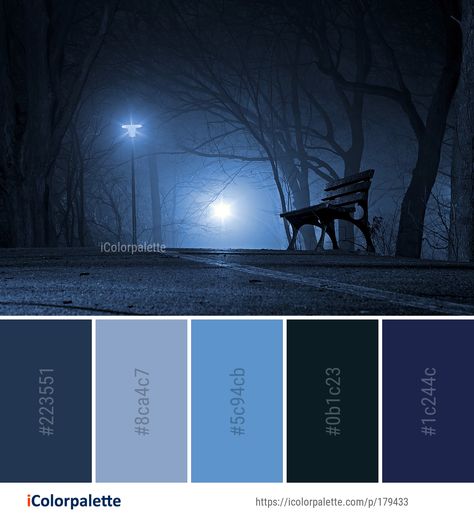 Color Palette ideas from 453 Winter Images | iColorpalette Blue Goth Color Palette, Dark Pallete, Lighting Color Palette, Cold Color Palette, Gothic Color Palette, Night Color Palette, Blue Pallets, City And Colour, Color Palette Ideas