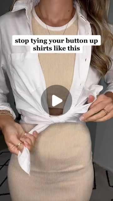 Button Down Dress Hack, Button Shirt Hacks, Fall Button-up Shirt Dress With Button Cuffs, Shirt Button Hack, Classic Button-up Shirt Dress With Hidden Buttons, Crop A Button Up Shirt Hack, Jessica Smith, Shirt Hacks, Eccentric Style