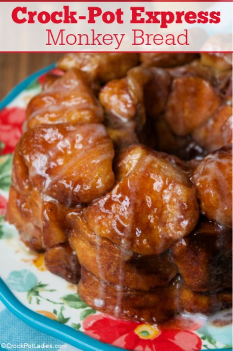 Crock-Pot Express Monkey Bread - A great recipe for beginners, this yummy Crock-Pot Express Monkey Bread is a warm and gooey cinnamon-y dessert! [Vegetarian] #CrockPotLadies #CrockPotExpress #PressureCooker #InstantPot #Dessert #MonkeyBread #EasyRecipes Crockpot Monkey Bread, The Best Monkey Bread, Best Monkey Bread, Homemade Monkey Bread, Monkey Bread Recipe, Caramel Rolls, Delicious Thanksgiving, Monkey Bread, Sweet Breads