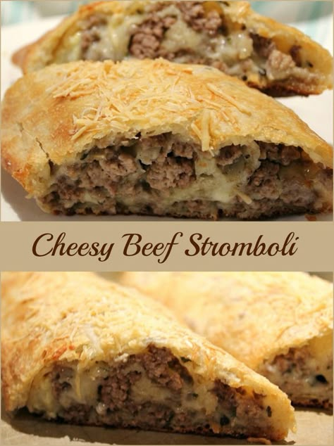 Cheesy Beef Stromboli Beef Stromboli, Hamburger Meat Recipes Easy, Stromboli Recipe Easy, Stromboli Recipe, Easy Meat Recipes, Hamburger Meat Recipes, Hamburger Meat, Hamburger Recipes, Beef Recipes Easy