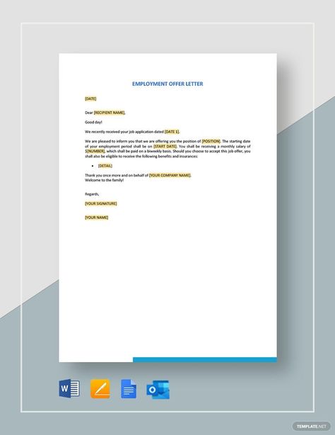 Employment Offer Letter Employment Verification Letter, Job Offer Letter, Writing An Application Letter, Job Letter, Offer Letter, Lettering Download, Application Letters, Commercial Printing, Letter Sample