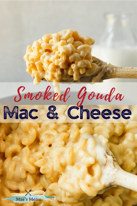 Looking for a new stovetop mac and cheese recipe? Look no further than this Smoked Gouda Mac and Cheese! This quick dinner recipe is comforting, satisfying, and ready in less than 20 minutes! Try out this gouda mac and cheese recipe today! Mac And Cheese With Smoked Gouda, Smoked Gouda Mac And Cheese Baked, Smoked Guada Mac And Cheese, Baked Gouda Mac And Cheese, Smoked Gouda Mac And Cheese Recipe, Mac And Cheese Gouda, Easy Fall Recipes Dinner, Gouda Mac And Cheese Recipe, Stovetop Mac And Cheese Recipe