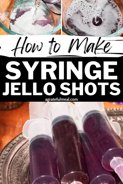 Halloween Cocktail Syringe, Jello Shots Seringue, Jello Shots In A Syringe, Alcohol Syringe Shots, Syringe Alcohol Shots, Halloween Jell-o Shots In Syringe, How To Make Syringe Jello Shots, Jello Shots Syringes Recipe, Strawberry Rum Jello Shots