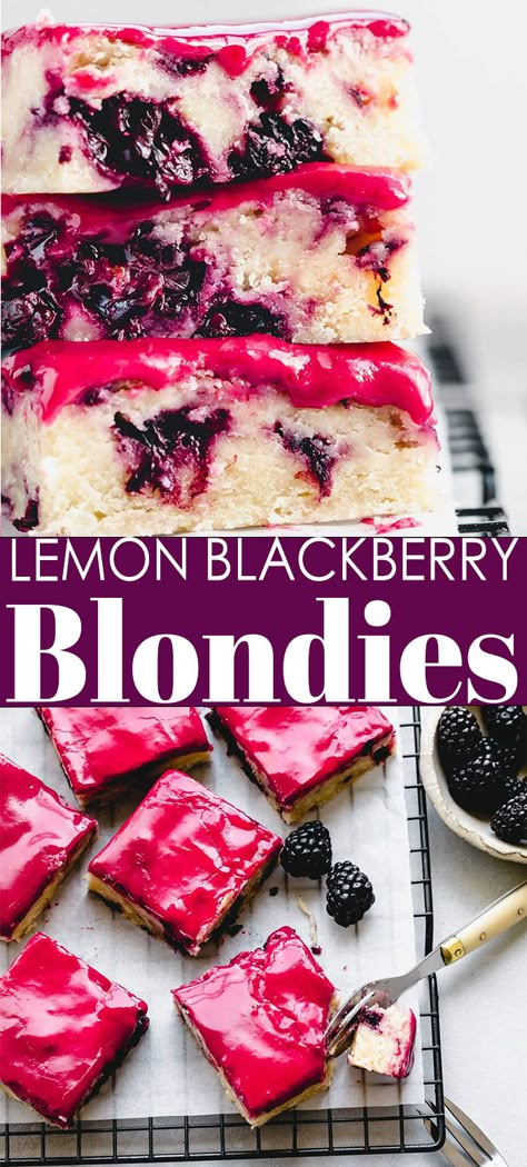 Simple Blackberry Dessert, Blackberry Lemon Curd Bars, Blackberry And Lemon Recipes, Apple Blackberry Desserts, Blackberry Lemon Cobbler, Everything Bars Desserts, Black Raspberry Recipes Desserts, Berry Baking Recipes, Blackberry Baked Goods