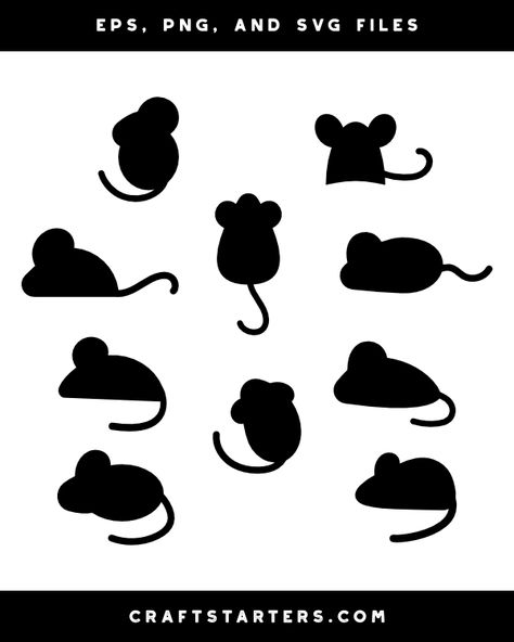 Mice Silhouettes, Mouse Outline Tattoo, Mouse Outline, Mouse Silhouette Templates, Mouse Designs Sketch, Mouse Silhouette, Mouse Logo, Illustration Simple, Mouse Drawing