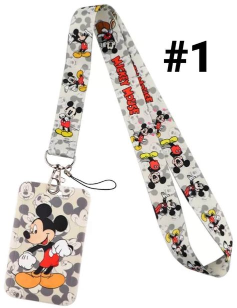 Disney lanyard, cartoon lanyard, work lanyard, ID holder, park accessories Work Lanyard, Park Accessories, Disney Lanyard, Mickey Mouse Birthday Cake, Lanyard Id Holder, 2nd Birthday Party Themes, Mouse Birthday, Mickey Mouse Birthday, 2nd Birthday Parties