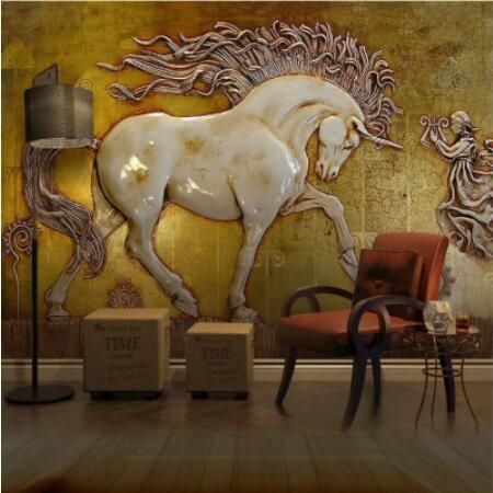 Horse Mural, Elegance Wallpaper, Magnolia Wallpaper, Horse Wall Art Canvases, Horse Posters, Horse Wallpaper, Unicorn Wallpaper, Bedroom Walls, Horse Decor