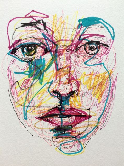 Creative Portraits Drawing, Crayon Sketches, Abstract Person, Noel Badges Pugh, Arte Grunge, Art Diary, Identity Art, Arte Sketchbook, Arte Inspo