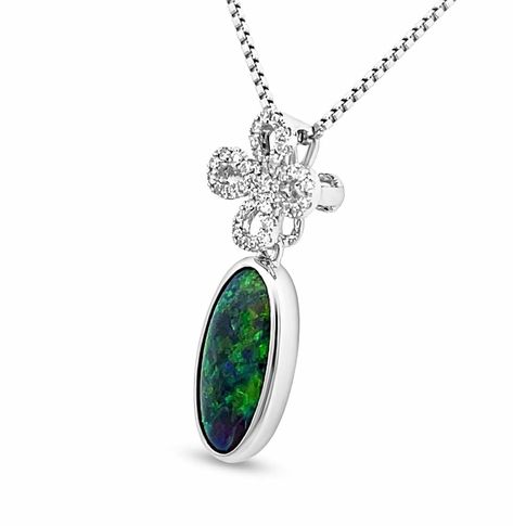 Introducing the mesmerizing 'Embers' opal pendant. A captivating black opal (1.18ct) that blends deep green and purple-blue hues, effortlessly entrancing at first glance. ⁠ ⁠ Explore more from our New in Collection on our website!⁠ ⁠ Don't miss out on this limited edition beauty, destined to make a statement. 💫⁠ ⁠ #EmberOpalPendat #OpulentOpals #BlackOpals #FineJewelry #18KWhiteGold #UniqueBeauty #LimitedEdition Black Opal Necklace, Black Opal Fine Jewelry, Luxury Unique Opal Necklace, Luxury Artisan Opal Necklaces, Black Opal Pendant, Black Opal, Opal Pendants, Deep Green, Blue Hues