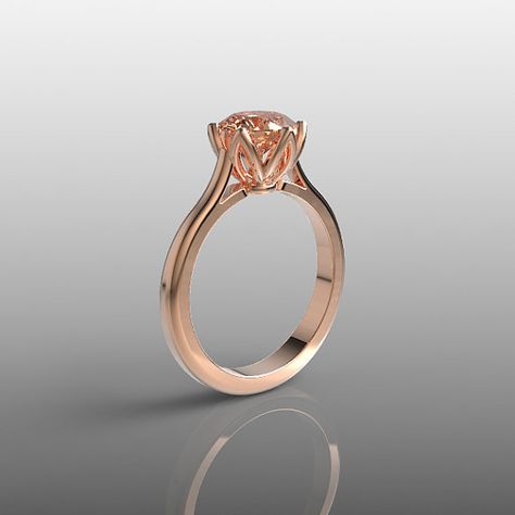 Exclusive 14k rose gold engagement ring with 7mm round natural Morganite ring (the best quality)  Ring box is included!!!  Can be made in 10k, 14k, 18k Tulip Engagement Ring, Round Blue Sapphire Ring, Black Gold Engagement Rings, Pink Gold Rings, Nature Inspired Rings, Pink Sapphire Ring, Black Onyx Ring, Morganite Ring, Rose Gold Engagement