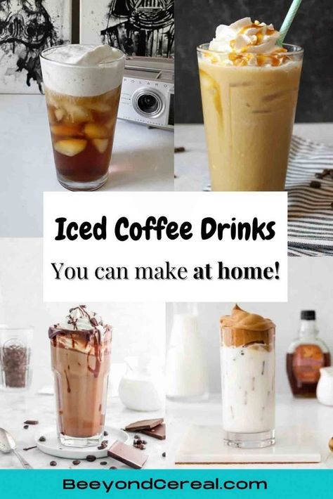 Fall Iced Coffee Recipes At Home, Iced Espresso Recipes At Home, Simple Iced Coffee Recipe At Home, Ice Coffee Homemade, Ninja Coffee Maker Recipes, I’ve Coffee Recipe, Easy At Home Espresso Drinks, Iced Espresso Drinks At Home, Decaf Iced Coffee Recipes