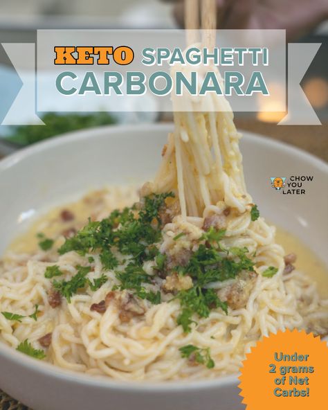 Keto Pho, Keto Carbonara, Keto Spaghetti, Chili Pasta, Pasta Carbonara Recipe, Keto Pasta, Gaps Recipes, Low Carb Noodles, Carbonara Sauce