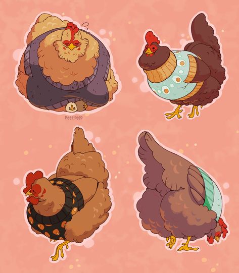 Rotund chicken friendspic.twitter.com/zdsedt5DBD Chicken Concept Art, Fluffy Chicken Drawing, Anthro Chicken, Cute Chicken Illustration, Chicken Fursona, Chickens Drawings, Cute Chicken Art, Funny Chicken Drawing, Chicken Character Design