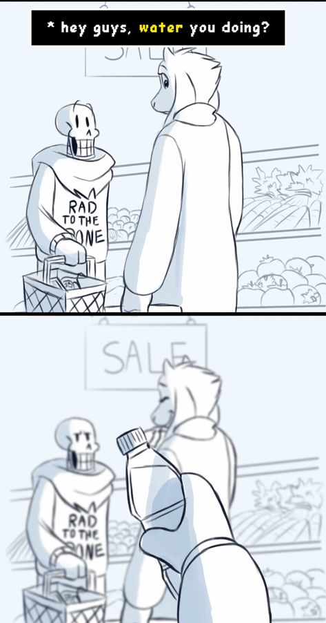 That right there is me making the puns and my friends looking at my like I'm an idiot Undertale Sans Comic, Sans Puns Jokes, Toriel X Sans, Sans X Toriel, Sans Funny, Papyrus And Sans, Sans And Toriel, Undertale Puns, No Meme