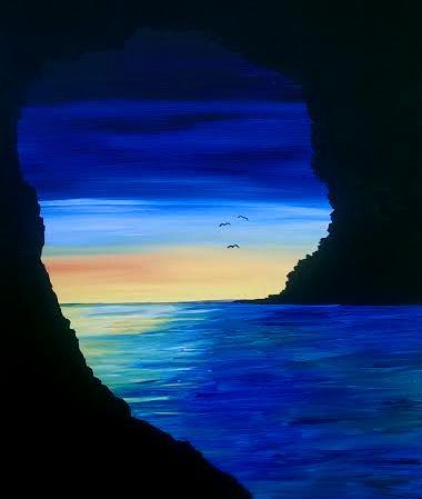 Learn to Paint Sea Caves tonight at Paint Nite! Our artists know exactly how to teach painters of all levels - give it a try! Irish Heather, Paint Nite, November 3, Night Painting, Beginner Painting, Painting Class, Pastel Art, Pictures To Paint, Canvas Art Painting