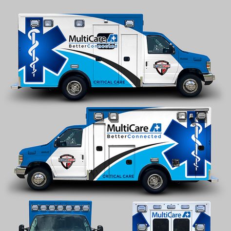 Ambulance Logo, Ambulance Design, Van Wrap Design, American Ambulance, Ambulance Light, Vehicle Signage, Emergency Ambulance, Truck Wrap, Nitro Cars