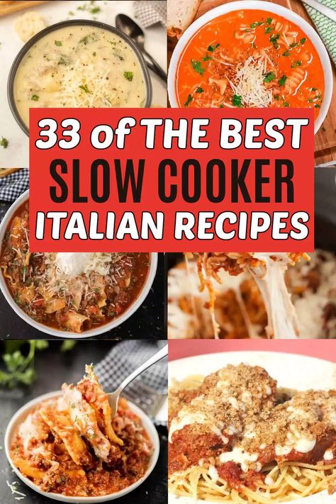 Sausage Rigatoni Recipes, Catalina Chicken, Italian Crockpot Recipes, Beef Ragu Recipe, Crockpot Lasagna Easy, Italian Chicken Crockpot, Crock Pot Lasagna Recipe, Italian Entrees, Slow Cooker Italian