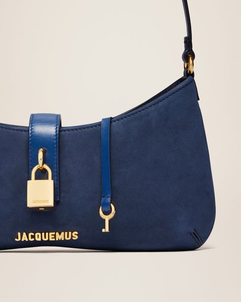 Jacquemus Bisou, Jaquemus2020 Bag, Navy Blue Bag, Jacquemus Bag, Dark Academia Fashion, Latest Bags, Cute Lazy Outfits, Nubuck Leather, Backpack Purse