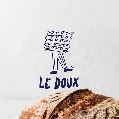 Le doux by @manarr.graphix ⁠ ⁠ "Le doux is a family owned bakery looking for a creative to capture their authenticity and craftsmanship.… | Instagram Bread Branding Design, French Bakery Logo, Baking Logo Design Bakery Branding, Bakery Brand Design, Bakery Logo Design Ideas Creative, Bread Logo Design Ideas, Bread Bakery Logo, Bakery Graphic Design, Bakery Logo Ideas