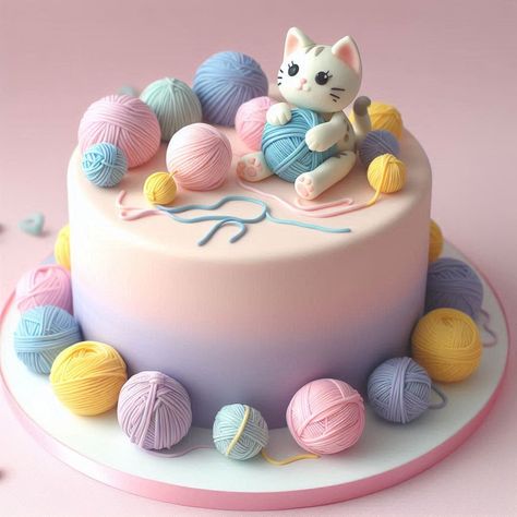 Cat Cake Design, Cat Adoption Party, Shark Fin Cupcakes, Cats Cake, One Tier Cake, Image Prompts, Cat Expressions, Buttercream Fondant, Summer Salads With Fruit