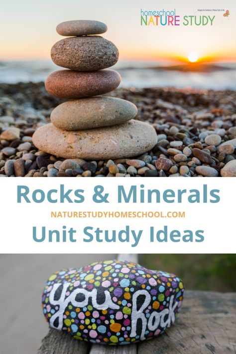 Rocks and Minerals Unit Study Ideas Unit Study Ideas, Rock Unit, Homeschool Nature, Homeschool Nature Study, Homeschool Crafts, Nature Museum, Study Ideas, Unit Study, Hands On Learning