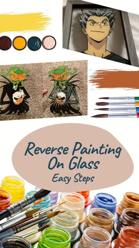 Reverse Painting On Glass Ideas, Reverse Glass Painting Tutorial, How To Glass Paint, How To Paint On Windows, Reverse Glass Painting Ideas, How To Paint On Glass Windows, Watercolor Stained Glass Painting, How To Paint On Glass With Acrylic, Paint On Glass Frame