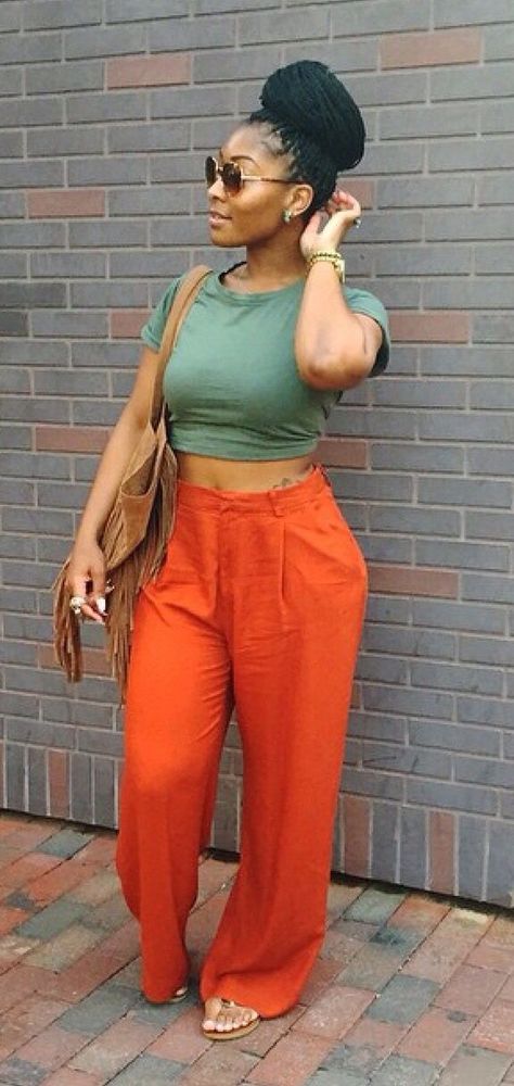 Fall Orange Pants, Christian Audigier, Urban Dresses, Looks Style, Hippie Style, Outfits Casuales, Pants Outfit, Look Fashion, Spring Summer Fashion