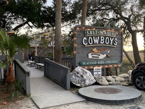 saltwater cowboys 1 Saltwater Cowboy, Saltwater Cowboys Charleston, Beach Shrimp Southern Living, Clear Water Beach Florida, Clearwater Beach Florida Restaurants, American Cafe, Fl Beaches, Florida Food, Waterfront Dining