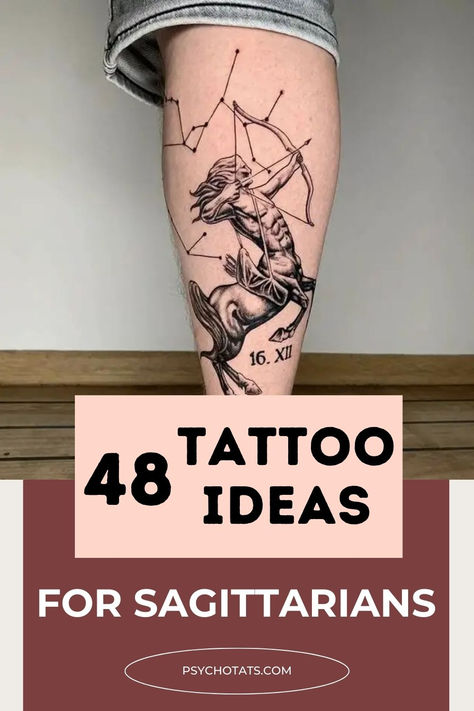 Sagittarius Tattoo Goddess Tattoo Sagittarius, Sagitarius Tattoo Man, Cool Sagittarius Tattoos, Sagittarius Tattoo Designs Men, Saggitarius Tattoo Man, Sagitarius Tattoo Women, Saggitarius Tattoo Woman Sagittarius, Sagitarius Tattoo Ideas Sagittarius, Constellation Tattoo Sagittarius