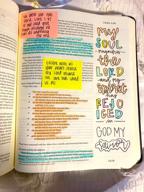 Luke 1 Bible Notes, Luke Chapter 2, Luke Bible, Scripture Marking, Aesthetic Bible, Journal Drawing, Journal Therapy, Bible Journaling Ideas Drawings, Study Scripture