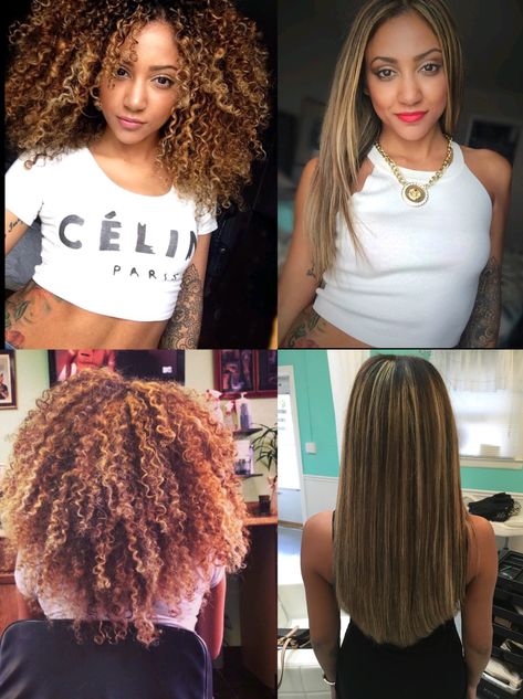 Curly vs straight Ig: tiffanytattooz Curly Hair Vs Straight Hair, How To Turn Straight Hair Into Curly, Balayage Hair Straight Vs Curly, Straight Hair Blowout, Curly Vs Straight Hair, Long To Short Curly Hair Transformation, How To Avoid Stringy Curls, Wavy Hair Perm, Straight Hair Hairstyles