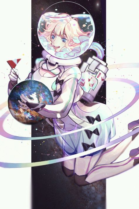 Outer Space Character Design, Cosmos Character Design, Space Helmet Drawing, Space Poses, Spacecore Aesthetic, Rendering Tips, Space Girl Art, Mecha Armor, Alien Oc