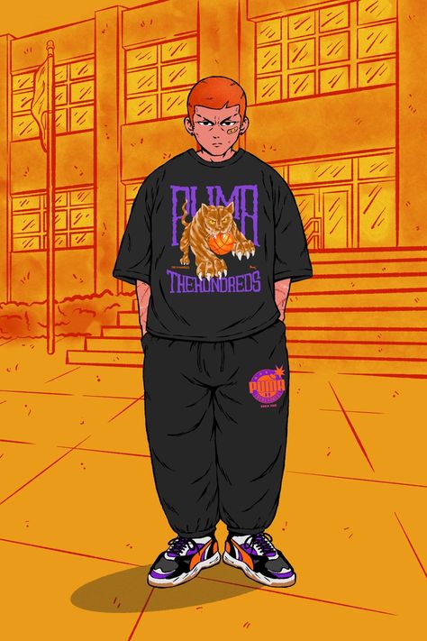 Urban Samurai, Dope Cartoons, Anime Streetwear, Creative Poster Design, Puma X, The Hundreds, 영감을 주는 캐릭터, Funky Art, Design Reference