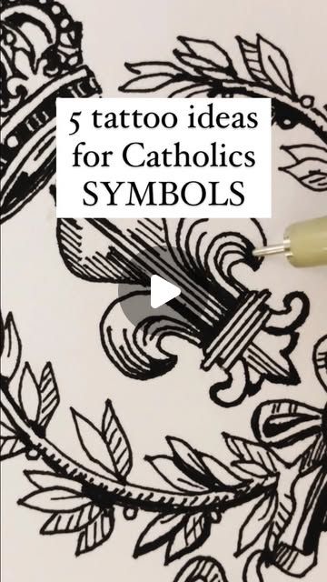 11K likes, 211 comments - stellamaris.art on October 4, 2024: "Most requested Catholic symbols 🕊️⚜️ What else would you like to see? Be Not Afraid Lion inspired by the work of amazing artist Scott Erickson! Other images inspired by vintage prayer cards. #tattooideas #catholictattoo #christiantattoo #fleurdelis #stpeter #saintoftheday #catholicart #dailysketch #penandink #chirho #catholic #catholicism". Saint Paul Tattoo, Catholic Tattoos For Men, Small Catholic Tattoos, Mexican Catholic Art, Catholic Illustration, Scott Erickson, Saint Tattoo, Catholic Tattoos, Catholic Symbols