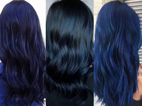 How To Get Navy Blue Hair At Home? - The DIY Secrets - Layla Hair - Shine your beauty! Navy Blue Hair Dye, Midnight Blue Hair Dye, Best Blue Hair Dye, Indigo Hair Color, Dark Blue Hair Dye, Blue Black Hair Dye, Blue Brown Hair, Box Hair Dye, Midnight Blue Hair