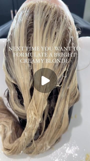 Redken on Instagram: "Shades EQ hot tip 💗 @foiled.hairstudio shares ⬇️  “P= Blue/violet cancels out any warmth G= Yellow adds warmth to reflect light GI= Gold/violet reflective colors but primary depositing tone is the gold  My go to bright creamy blonde formula is Redken Shades EQ 09G + 09P + 010GI”" Redken Eq Shades Formulas Blonde, Redken Bright Blonde Formula, Creamy Blonde Hair Formula, Creamy Blonde Formula, Vanilla Blonde Shades Eq Formulas, Bright Blonde Formula Shades Eq, Creamy Blonde Shades Eq Formula, Blonde Formulas Shades Eq, 10gi Shades Eq