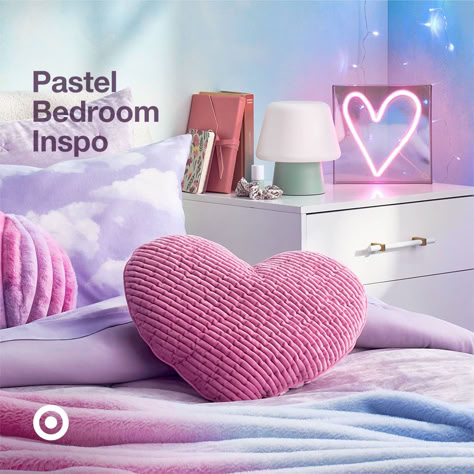 Bring the pastel vibes to your bedroom with whimsical accents. Instantly switch to a dreamy setup—mix & match decor in soft hues. It’s the perfect idea for a small or big space. Target Girls Bedroom Room Ideas, Swiftie Bedroom, Aura Love, Soccer Themed Bedroom, Tiffany Room, Pastel Bedroom, Pink Room Decor, Princess Toys, Room Stuff